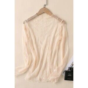 1L1399 A Lace Mesh Sheer Top Apricot Various Sizes